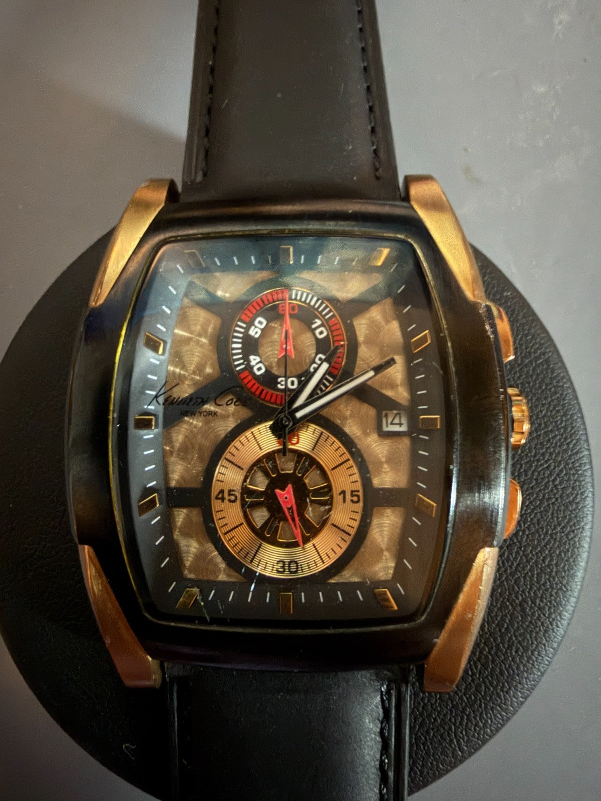 KENNETH COLE NEW YORK Bronze/Black DIAL KC1489 JAPAN MEN'S FULL WORKING