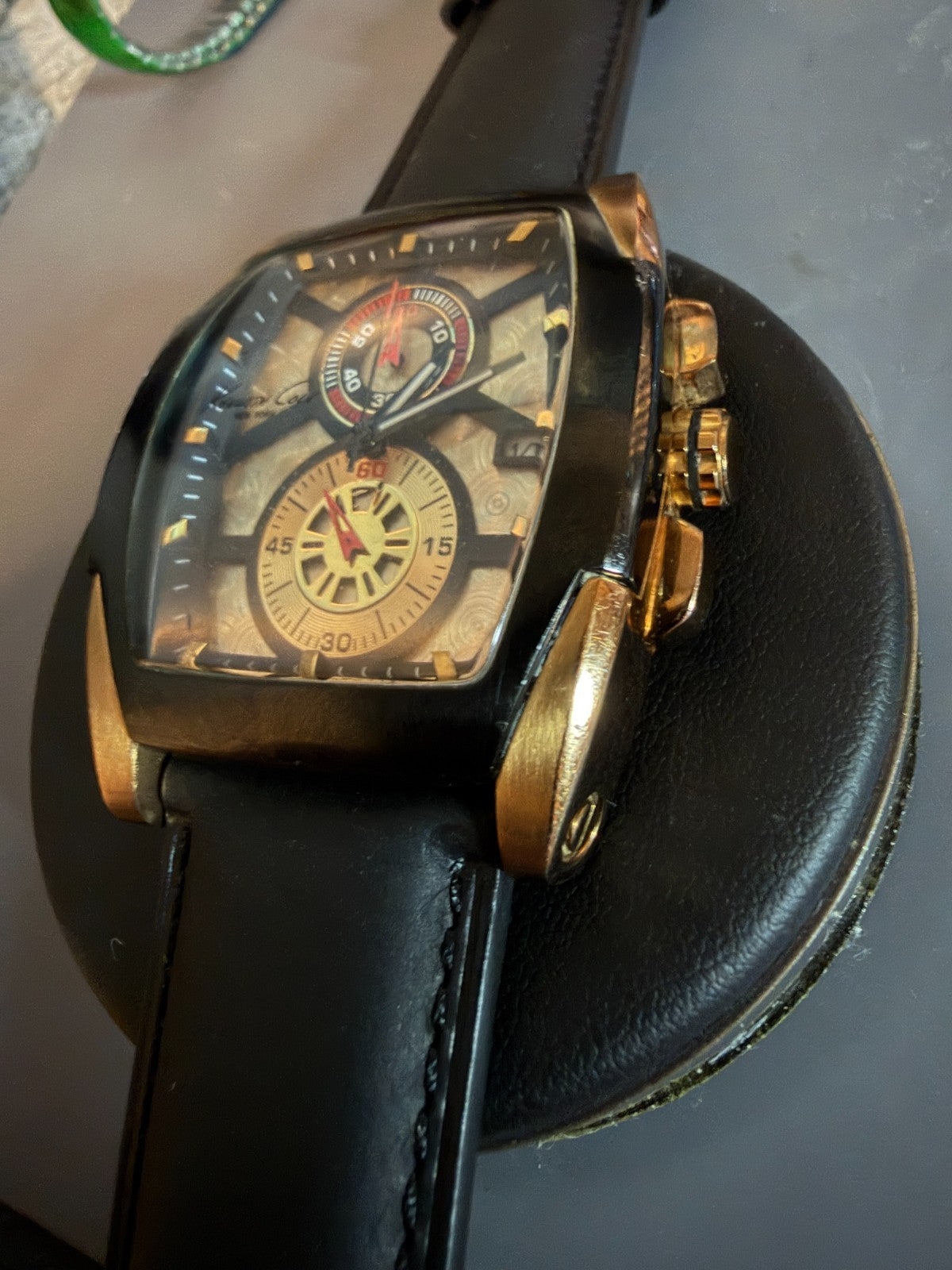 KENNETH COLE NEW YORK Bronze/Black DIAL KC1489 JAPAN MEN'S FULL WORKING